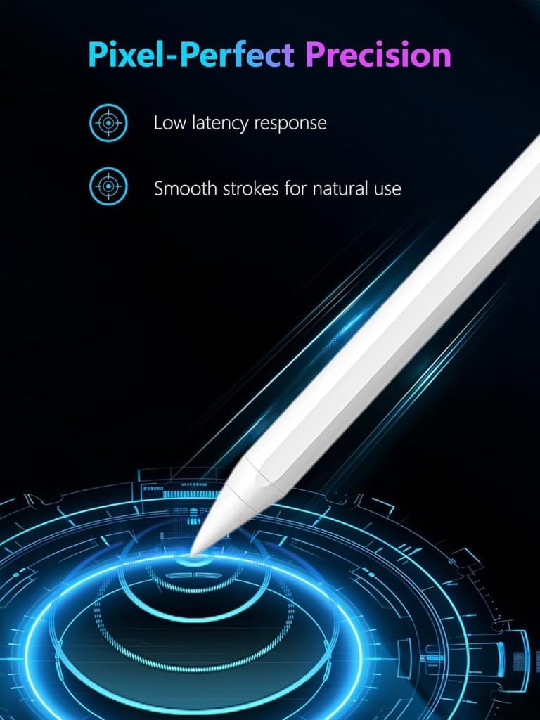 EcoPestuGo [2Pack]Stylus Pen for Apple iPad(2025-2018),Tilt Sensitivity Palm Rejection Fast Charge Stylus Pencil,iPad Pencil for iPad A16 11/10/9/8/7/6th&iPad Pro 13/12.9/11(M4)&Air 13/11(M3/M2)&Mini A17 Pro/6/5 - Image 4